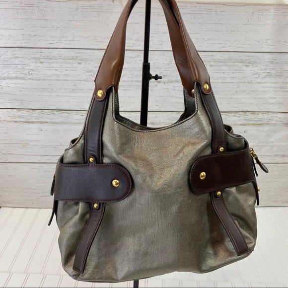Salvador Ferragamo Pewter & Brown shoulder bag - Picture 2 of 15